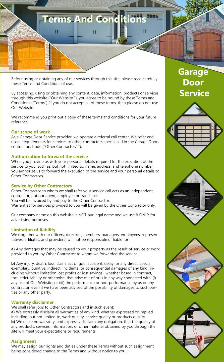 Galaxy Garage Door Repair Service Montvale, NJ 201-419-5726 - terms5